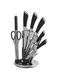 Winsor 8 Piece Grey knife set with Acrylic Stand Laser Cut Rust Free Stainless Steel
