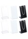 FINGERINSPIRE 6Pcs Acrylic L-shaped Earring Necklace Jewelry Display Stand (3.5x4.5x8.7cm) Table Top Boutique Slant Back Necklace Chain Pendant Display Stand Black &amp; White &amp; Clear