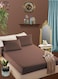 Pastel Brown Cotton Single Striped Fitted Elastic Sheet 100x200+15cm