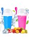 AWH Slushy Maker Cup Slushie Cup Frozen Magic Cup Squeeze Cup Double Layer Slushy Maker DIY Homemade Smoothie Cups (Blue+Pink)