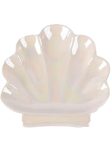 Tazweeq Shell Trinket Dish, Ceramic Ring Holder Dish, Jewelry Dish Trinket Tray, Cute Jewelry Organizer, Jewelry Tray Dresser Decorative Accessories, Home Decor Bathroom Decorative Tray