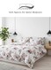 Home King size 6-piece set ( 1 Duvet cover - 220*240cm. 1 Fitted sheet - 200*200cm+30cm. 4 Pillow covers - 50*75cm. ). bedding set rose print with green leaves.
