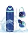 CLOUDFOUR Insulated Water Bottle, 304 Stainless Steel Leak-proof Double Wall Sports Bottle, BPA Free Spout &amp; Straw Dual Option, 24oz 710ml Vacuum Flask for Home, Office, School, Gym &amp; Car BLUE
