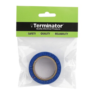 Terminator Maat P.V.C Insulating Flame Retardant &amp; Pressure sensitive Tape 0.13mm X 18mm X 10yards (Blue)