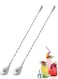 2pcs Bar Spoon, Stainless Steel Cocktail Mixing Spoon With Long Handle Spiral Design, Bartender Bar Stirring spoon for Cocktail Shaker Tall Cups