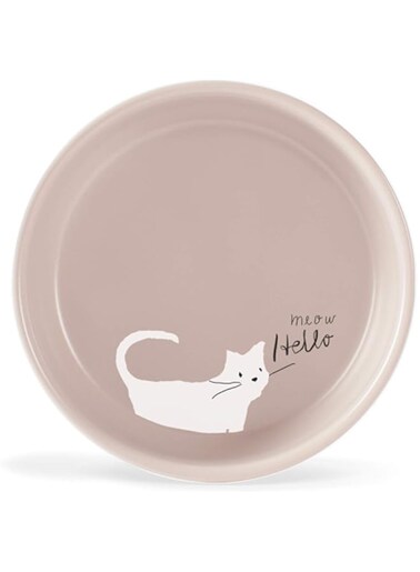 Fringe Studio Whisker Cat Meow Stoneware Bowl - PINK/5X1.75
