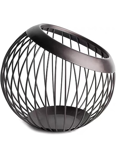 Arabest Espresso Pods Holder, Wire Holder Large Capacity Espresso Pod Organizer, Stainless Steel Metal Fruit Bowl Coffee Pod Storage Basket K Cup Holder for Kitchen, Pantry, Office, Cafe (Black)