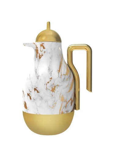 Royalford 1000ml Marbo Vacuum Flask RF12306 With Pink Glass Inner and ABS Outer Body Keeps Your Drinks Hot or Cold, Asbestos-Free and Hygienic Leak-Proof and Portable Design