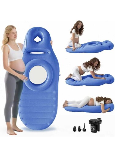 &iuml;&frac14;&circ;Lavender&iuml;&frac14;&permil;175*85 cm Pvc Inflatable Maternity Cushion Plopping Mattress Concave And Convex Comfortable Maternity O-Shaped Sleeping Pillow Inflatable Sleeping Mat