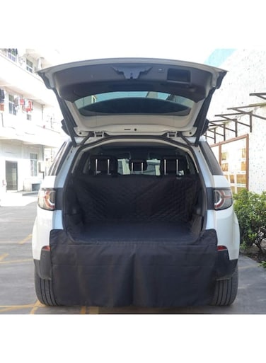 CONRAL Large Car Boot Liner Protector for Dogs, Heavy Duty Waterproof Oxford Cloth With Extended Bumper Flap Pet Automobiles Protect Cover Mat Dog Blanket Fit For Cars, Trucks, SUVs,Black