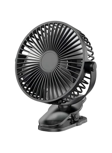 Portable Clip on Fan, 5000mAh Rechargeable Battery Mini Fan with Clip on Fan Sturdy Clamp 5 Speeds Compact Tent Camping Fan Handheld Small Desk Desktop Table Fan for Travel Outdoor/Indoor Treadmill