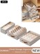 3 Pieces Fabric Closet Storage Organizer Set Foldable Clothes Boxes Large Capacity Wardrobe Stackable Closet Drawer with Handle for Leggings Stockings Socks Underwear