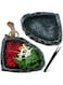 OperSeven 2 Pack Reptile Water Dish - Reptile Water and Food Bowls with Tongs Imitating Natural Rock，Breadworm Feeding for Leopard Gecko Lizard Spider Scorpion Chameleon (2Pcs Square Type)