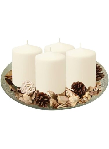 Quality Pillar Candles Set of 4 Unscented Long Burn 14 Hours Ideal for Home Decor and Special Occasions Candle Set Gift Box Perfect for Weddings Birthdays and Relaxation