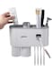 EasyLife Wall Mounted Toothpaste Dispenser And Toothbrush Holder With Two Magnetic Cups