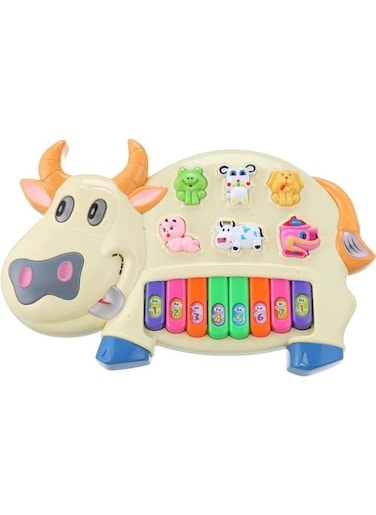 EasyLife Cow Musical Piano With 3 Modes Animal Sounds, Flashing Lights And Wonderful Music