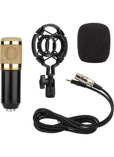 EasyLife Condenser Microphone With XLR Cable Shock Mount Puff And U Shape Audio Splitter 3.5mm Jack Condenser Mic For Laptop PC Studio Recording Karaoke Singing Dubbing
