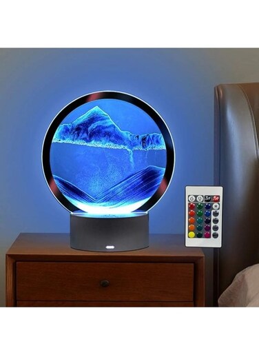 EasyLife 3D Sand Art Liquid Motion, Kinetic Art Quicksand Painting With LED Light Creative Home Office Relaxing Mood Desktop Sandscape