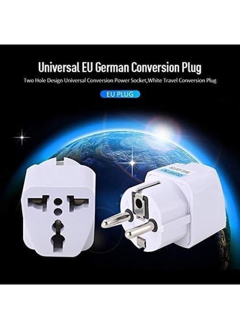 EasyLife 3 Pieces Travel Power Adapter, Universal Type E/F 2-Pin Plug Adapter Outlet, Adaptor For USA To Europe, EU Socket 3 Pieces, Use In Norway, Korea, Spain, Greece, Russia, Iceland