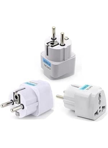 EasyLife 3 Pieces Travel Power Adapter, Universal Type E/F 2-Pin Plug Adapter Outlet, Adaptor For USA To Europe, EU Socket 3 Pieces, Use In Norway, Korea, Spain, Greece, Russia, Iceland