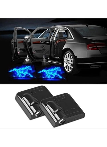 EasyLife 2 Pieces LED Car Door Horse Logo Projector Shadow Light Set NO: 03