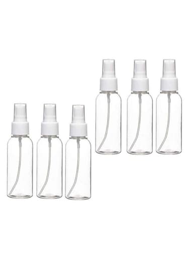 EasyLife 6 Pieces 100ml Plastic Spray Bottles Plastic Spray Clear Empty Fine Mist Plastic Mini Travel Bottle Set Bottles Refillable Liquid Containers