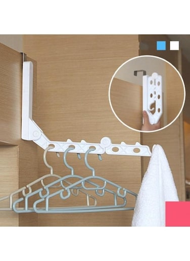 EasyLife Travel Foldable Laundry Hanger Organizer 5 Hole Suit Bathroom Door Plastic Organizer Storage Rack Door Hooks Travel Accessories