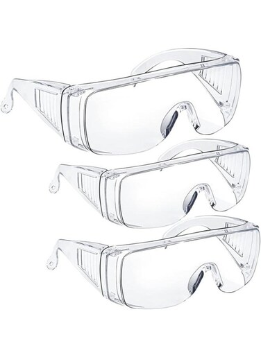 EasyLife 3 Pieces Safety Glasses Goggles Protective Glasses - Anti-Fog Shooting Glasses, Clear Vision, Anti-Scratch And Anti-UV Safety Glasses
