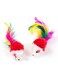 EasyLife 2 Pieces Furry Mice Toys Of Feather Tails Mouse Toys