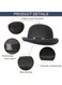 EasyLife Black Bowler Hat Derby Deluxe Costume Hat For Dress-Up Cosplay Men Women Vintage Costume Accessories