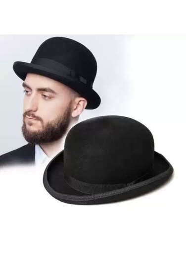 EasyLife Black Bowler Hat Derby Deluxe Costume Hat For Dress-Up Cosplay Men Women Vintage Costume Accessories