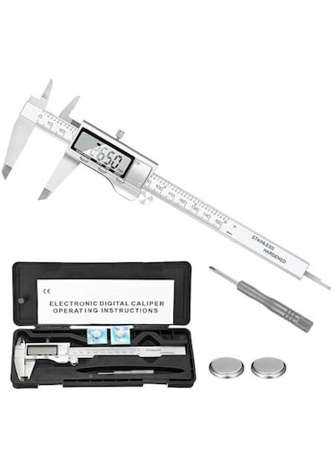 EasyLife Digital Caliper Measuring Tool, Stainlee Steel Vernier Caliper With Large LCD Screen, Easy Switch from Inch Metric Fraction, 0-6 Inch/150mm Caliper Measuring Tool For DIY/Household