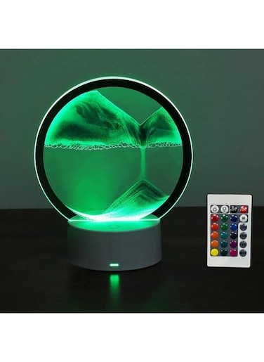 EasyLife 3D Sand Art Liquid Motion, Kinetic Art Quicksand Painting With LED Light Creative Home Office Relaxing Mood Desktop Sandscape