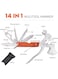 EasyLife Multitool Hammer Camping Gear Accessories Survival Kits 14 In 1 Multifunction Tool Portable Folding Wood Handle Stainless Steel Multipurpose Equipment For Outdoor