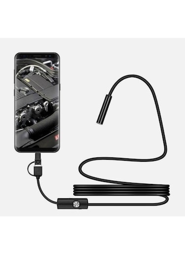 EasyLife 3-In-1 2M USB Type-C Endoscope 5.5mm Inspection HD Camera For Android PC Borescope
