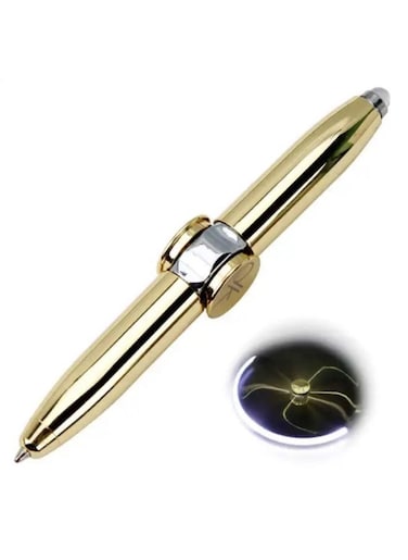 EasyLife Spinning Rotating Pen Metal Shell Rotating Pen LED Rotating Pen Refill Ballpoint Pen