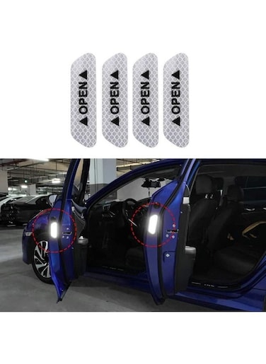 EasyLife 4 Pieces Car Door Open Reflective Warning Stickers