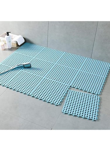 EasyLife 12 Pieces Rubber Flooring Interlocking Soft PVC Non-Slip Tile Splicing Waterproof Mat