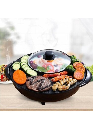 EasyLife Multi-Function Electric Heating Cooking Pot Barbecue Smokeless Grill Hot Pot Roasting