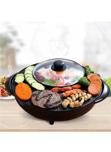 EasyLife Multi-Function Electric Heating Cooking Pot Barbecue Smokeless Grill Hot Pot Roasting