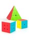 EasyLife 3 Pieces Speed Cube Set Stickerless Magic Cube Set Of 2x2x2 3x3x3 Pyramid Frosted Puzzle Cube