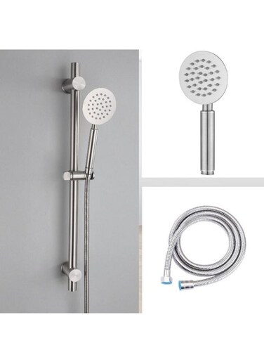 EasyLife 304 Stainless Steel Finishing Shower Slide Bar Hand With Shower Hose And Shower Head