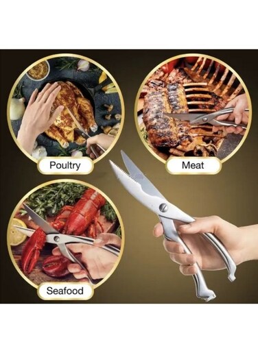 EasyLife Stainless Steel Multifunctional Powerful Scissors Household Food Scissors Aluminum Handle Scissors