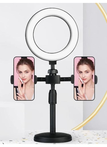 EasyLife Mobile Phone Live Selfie Ring ​Lights Lifting Stand Cell Phone External Flashes 6-Inch LED Double-Clamp Fill Light