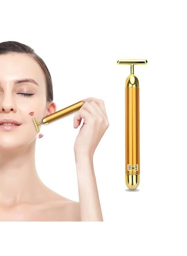 EasyLife Beauty Bar Gold Facial Massager For Lips Skin Care Electric T-Tool Face Lifting Anti-Wrinkle Firming Skin Firming
