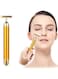 EasyLife Beauty Bar 24K Gold Pulse Facial Massager, T-Shaped Electric Facial Massager, Forehead Cheek Neck Arm Eye And Nose Massager Skin Care Tool