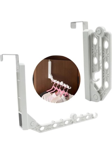 EasyLife Folding Door Hanger, Clothes Rail For Doors, Modern And Compact Folding Function