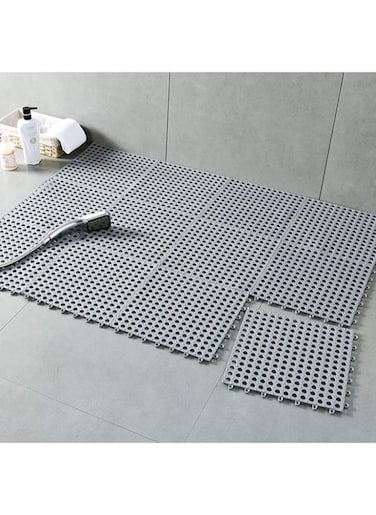 EasyLife 12 Pieces Rubber Flooring Interlocking Soft PVC Non-Slip Tile Splicing Waterproof Mat