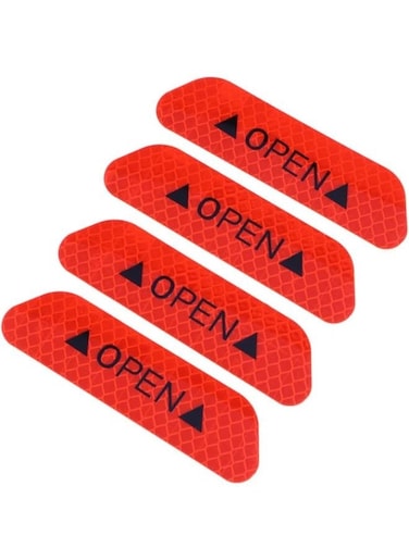 EasyLife 4 Pieces Car Door Stickers Warning Mark Reflective Tape Auto Exterior Accessories Open Sign Safety Reflective Strip