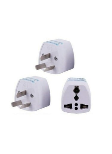 EasyLife 3 Pieces Universal 3 Pin AU White Travel adapter For Australia, New Zealand